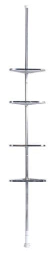 Empire Home Solutions 4 TIER SILVER CHOME ADJUSTABLE EXTENDABLE TELESCOPIC CORNER STORAGE CADDY SHELF ORGANISER FOR BATHS OR SHOWER