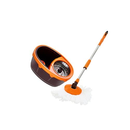 Rotary Magic Mop Bucket Thickened Double Drive Hand Pressure Automatic Home Mop With 2 Microfiber Mop Heads