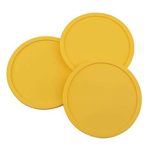 5pce Concave coasters(Thick) Coaster Silicone, Environmental Insulation Coasters 4 inches Giant Ant (Yellow)