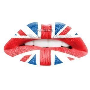 Passion Lips Temporary Lip Tattoo Wraps Includes 2 Applications - Union Jack