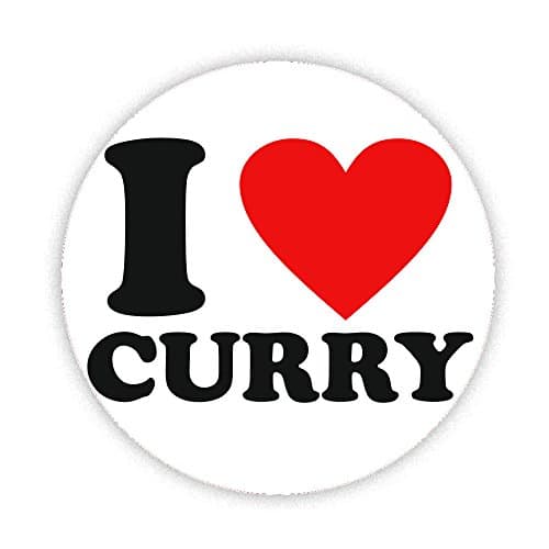 I LOVE CURRY Button Badge 45mm Medium Pinback Pin Back Lapel Novelty Gift
