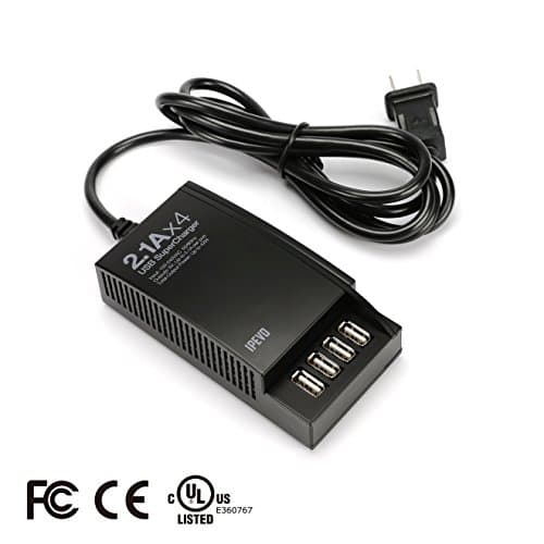 IPEVO USB SuperCharger — Charge 4 iPads Simultaneously — Multi-Charger Dock Charges for iPad, iPhone, iPod and USB Devices (42W)