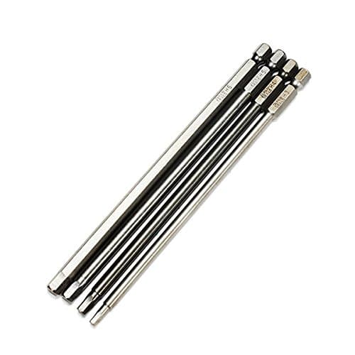 Wishfive 4pcs 150mm 3-6mm Hex Head Screwdriver Bits Set 1/4 Inch Hex Magnetic Electric Screwdriver