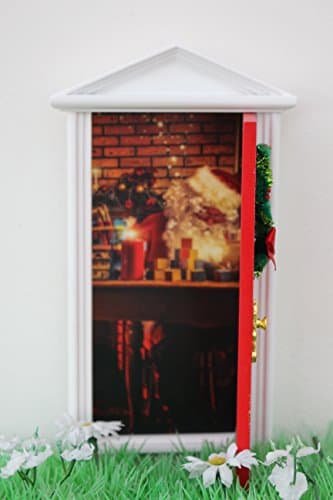 Opening Christmas Elf door with Santa workshop image