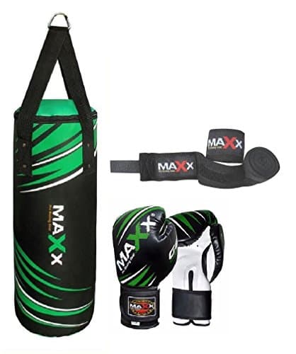 Maxx Junior punch bag set with 6oz gloves, hook or bracket, kids boxing , mma training (Bag Set - Swivel)