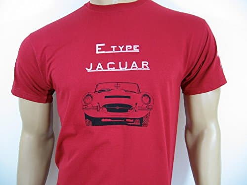 Jaguar E-Type T-Shirt (Classic Red) in size MEDIUM (36 to 38") - Series 1, 1_ &amp; 2 - Classic Roadster Coupe XKE - 5 sizes
