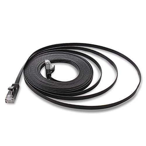 Cat6 Ethernet Cable Flat 25ft Black,Jadaol® Network Cable Cat6 Flat Ethernet Patch Cable,Internet Cable with Rj45 Connectors-25 Feet Black (7.6meters)