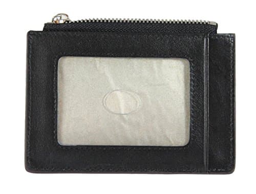 Leather RFID Blocking Slim Minimalist Wallet (black)