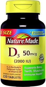 Nature Made Vitamin D3 2000 IU, Value Size, 220-Count