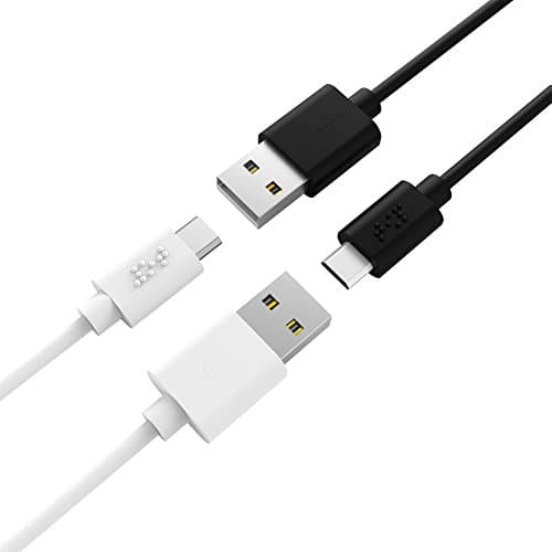 Samsung Charger cable Micro USB Cable Foxnake High Speed Android Charger Cables [ 2-Pack 3.3ft/1M ] Tangle-free Android Charger for Samsung Galaxy, Nokia, Kindle, HTC, Motorola, Sony and More (White and Black)