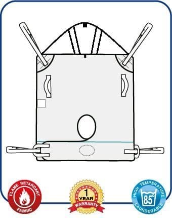Mackworth Hammock Sling with Head Support &amp; Loop Attachments (Solid Polyster, Extra Large)