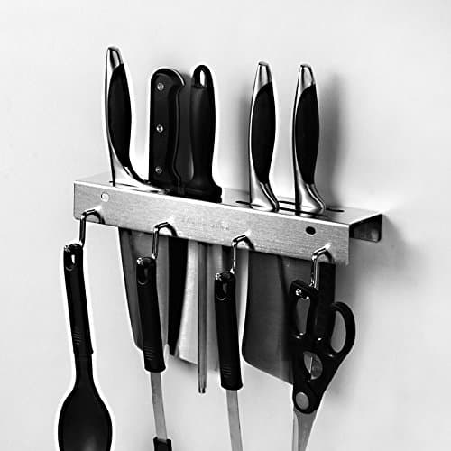 Multi-Functional Kitchen Storage shelves Pan Pot Rack, Stainless Steel Wall Hanging Tool Rack Storage Rack, 32*7*6Cm