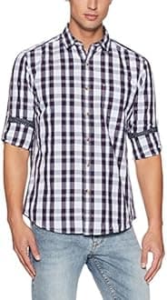 John Players Men's Solid Slim Fit Cotton Casual Shirt