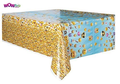 WOW Plastic Emoji Tablecloth, 7ft x 4.5ft