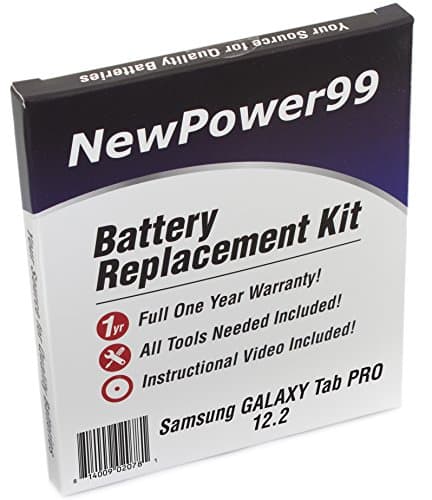 Battery Replacement Kit for Samsung GALAXY Tab Pro 12.2" SM-T900, SM-T905 with Installation Video, Tools, and Extended Life Battery