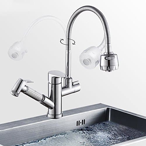 CZOOR Stream Sprayer Kitchen Faucet Single Handle Dual Spout Pull Out Sprayer Hand Spanner Flexible Rotation Hose Faucet Torneira