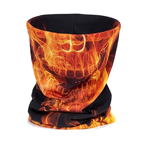 Chill Skill 3D Full Print Face Mask Bandana Polyester Multi Scarf Warmer for Snowboard Skiing Motorcycle Biking (firescull)