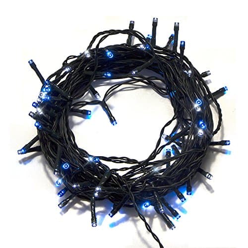 Yizhou 10m/33ft String Light with 72LED, Blue Tone, 3*AA Battery Powered, 8 Flashing Modes with Memory and Timing Function, Best Decoration for Christmas Tree, Halloween Illuminations ,Wedding party, Home or Garden etc