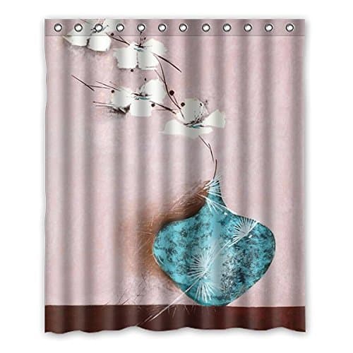 Refinement Beautiful Vase Custom Pink Polyester Fabric Waterproof Bathroom Shower Curtain 60"x72" (152cm x 183cm)