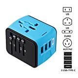 International Travel Power Adapter with 3.4A Shared by Type-C and 3 USB Charger &amp; Worldwide AC Wall Outlet Plugs for UK,US,AU,Europe,Asia Covers 160+ Countries Build-In Spare Fuse,Smart IC,for HomeKer