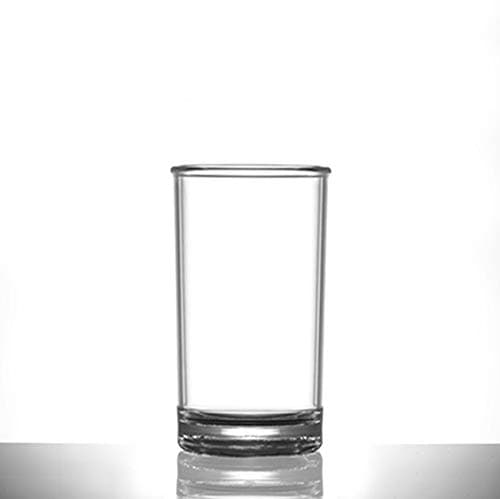 Virtually Unbreakable Heavy Duty Polycarbonate 8 oz Plastic Hi Ball Glass, Pack of 6