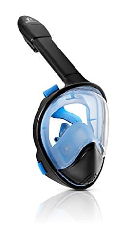 Outerbly Snorkel Mask - GoPro Compatible with Full Face 180 Panoramic View with Anti-Fog and Nose and Ear Plug set - Can Enjoy the Underwater World with Easybreath Snorkeling Just Like a Professional