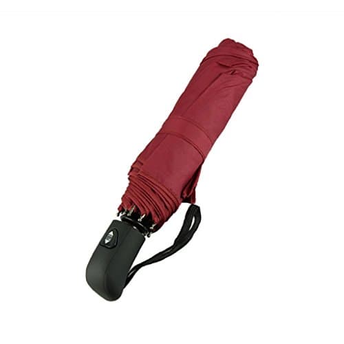 kangma Automatic Umbrella Three Elephants Windproof Rainproof Wwaterproof for Gift (DarkRed)