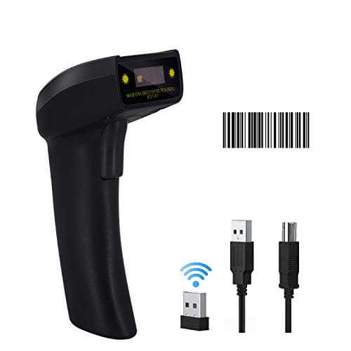 Alacrity 1D Wireless Barcode Scanner,Handheld 2.4GHz Wireless Bar Code Reader,Capture Barcodes from Mobile Phone Screen,with Vibration Function