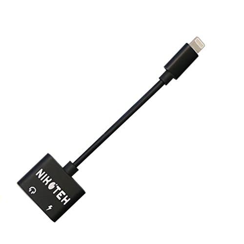 NIKOTEH iPhone 7 Adapter - 2-in-1 iPhone 7 Audio Adapter Earphone Jack Cable for iPhone 7 or iPhone 8, X - Dual Lightning Charger and Headphone Splitter for iPhone 7,7Plus, 8, 8Plus, X