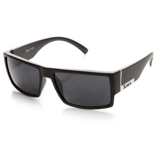 Locs Hardcore Shades Brand Classic Rectangular Sunglasses (Matte-Black)