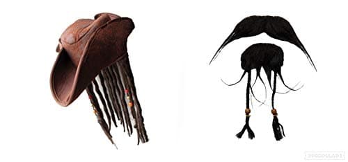 SMIT Pirate Jack sparrow beard and hat,great for your pirate party. Blackbeard can rule the high seas.