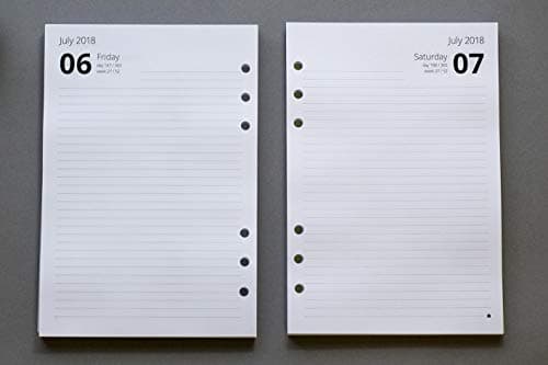 Mid-Year A5 Day per Page Refills 2018-2019 | Custom Start Month (A5 - Starting November (2018))