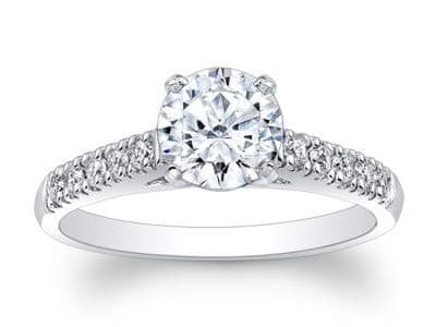 1.10Ct Round Cut Solitaire Lab Created Wedding Diamonds Ring Solid White Gold Rings