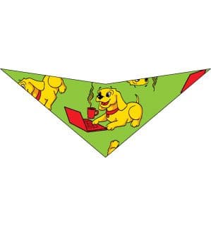 Computer Time Triangle Dog Bandana (Small Dog 20")