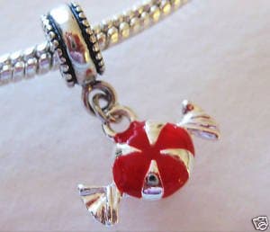 Peppermint Candy SP Red Christmas Dangle Charm