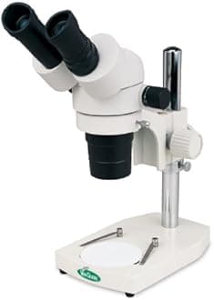 VanGuard 1125SP Stereo Microscope with Binocular Head and Pole Stand, 10X Eyepiece, 1X and 4X Objective, 10X and 40X Magnification
