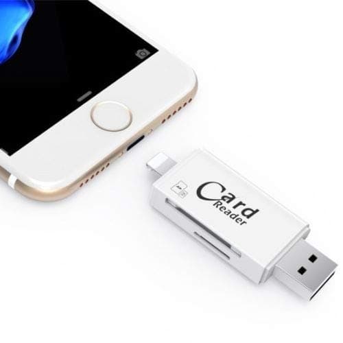 【ClicKart®】 iDragon R005 USB 2.0 SD TF Card Reader for Lightning Micro PC for iPhone iPad Mac