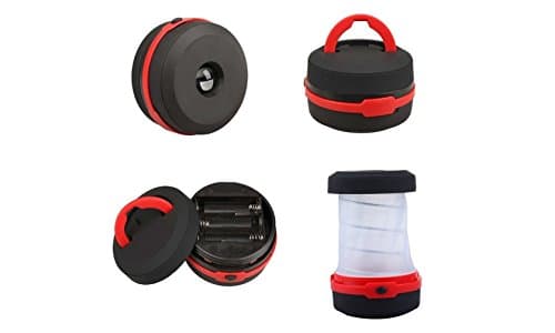 Camping Lantern Portable Collapsible Flashlight Led, Waterproof, Lightweight Also for Home, Garden,outdoor (Red)