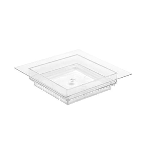 Plastic Square Mini Appetizer and Dessert Plate Clear 960-Units per Box Ideal for Parties by Arant