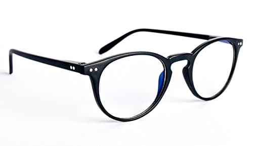 DEVIES GLASSES - Ferris - Black Frame - Premium Computer Glasses - Digital Eye Strain &amp; Headache Relief - Blue Light Blocking Glasses - Reading Glasses 1.25 Magnification - Includes Case