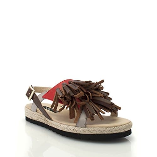 Susan Traca Brown Kilty Flat Espdrille Sandal