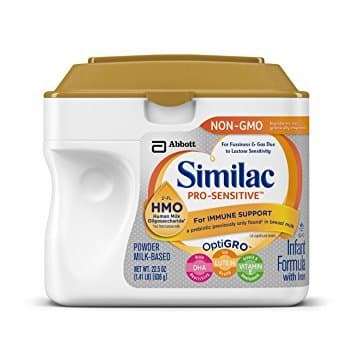 Similac Pro-Sensitive Infant Formula with 2’-FL Human Milk Oligosaccharide (HMO) for Immune Support, 22.5 ounces, Single Tub (Lid Color Varies) - Pack of 2