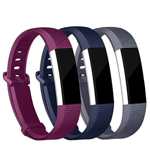 ohderii Replacement Bands Compatible for Fitbit Alta/Alta HR/Ace (3 Pack), Adjustable Sport Strap Smartwatch Fitness Wristbands with Secure Metal Buckle for Women Men Kids