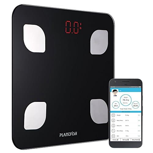 Body Fat Scale –8 Index body composition, Bluetooth 4.0 Connection, Compact Design, including 3xAAA battery, 1Year Warranty (Black)