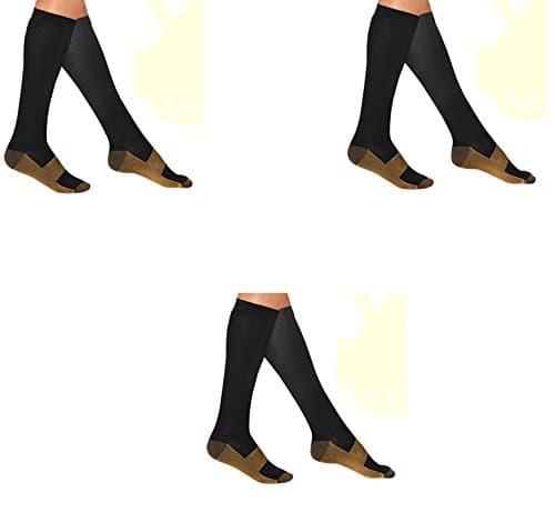 3 Pairs Copper Miracle Compression Socks L/XL