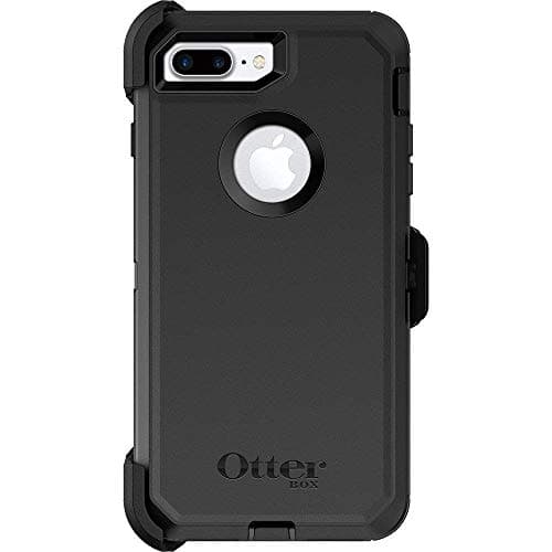 OtterBox Defender Series Case iPhone 8 Plus & iPhone 7 Plus Cover + Cable Belt Clip Holster Fits OtterBox - Black