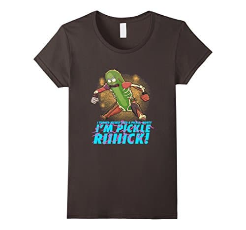 Womens PICKLE-RICK-Tshirt Large Asphalt