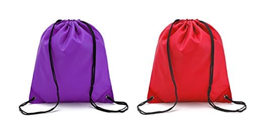 Urmiss 2 Pieces Waterproof Gym Bag Large Drawstring Backpack Sackpack Stroge Bags for Home Travel Shopping Sport Yoga School