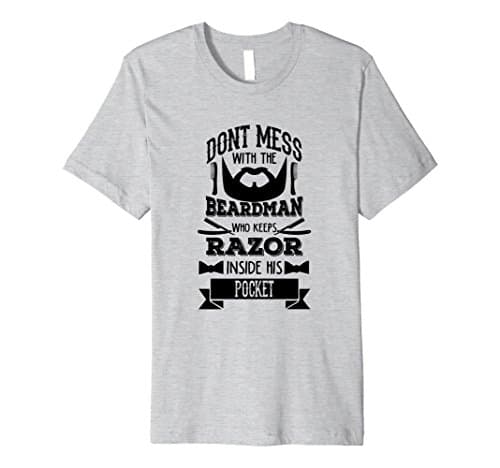 Mens Don't Mess with the Beardman Medium Heather Grey