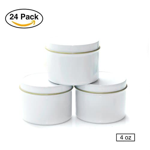 Mimi Pack 4 oz Deep Solid Slip Tins for Favors, Gels, Creams, Favors, and Candles (White)